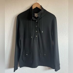 3/$12 Banana Republic Pullover Black Long Sleeve Shirt Jacket Snap Button Medium